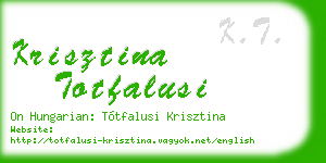 krisztina totfalusi business card